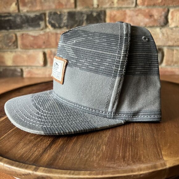 Vans Off The Wall Hat Gray Striped Canvas Brown Logo Adjustable Cap Mens - Picture 14 of 16